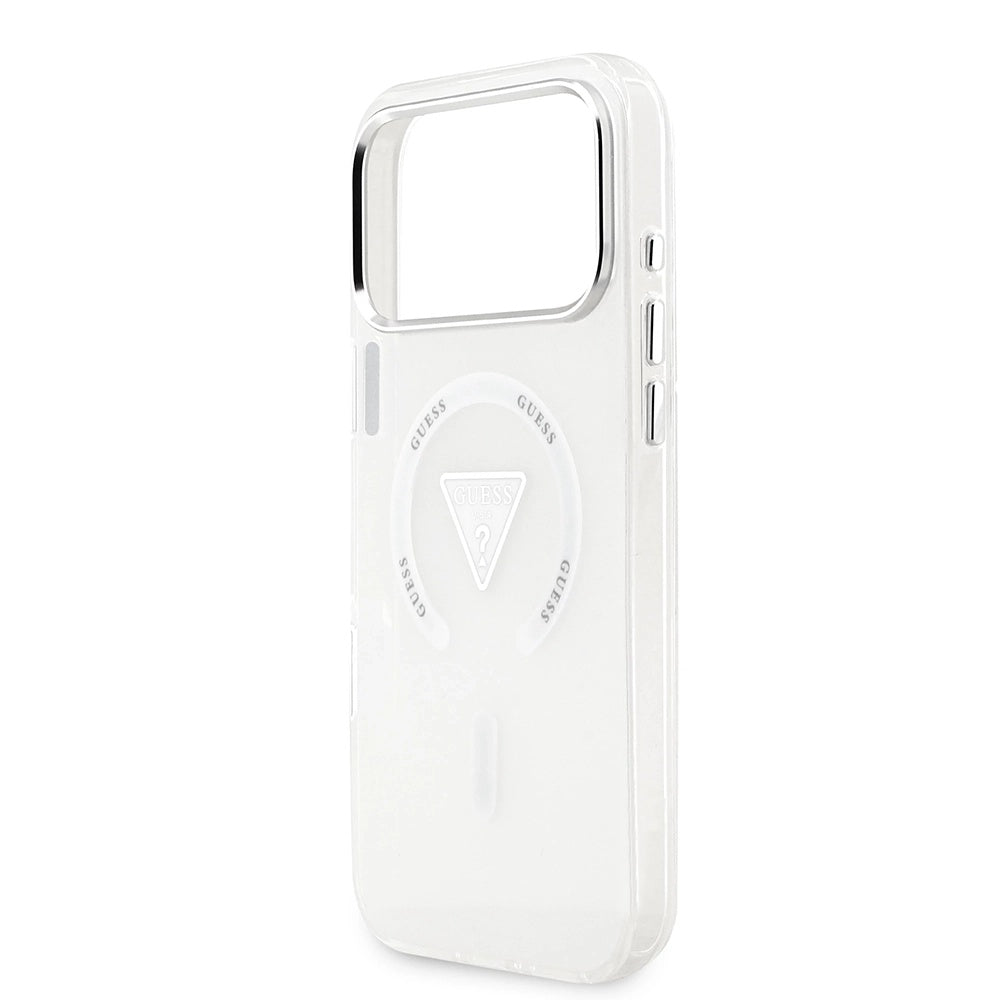 Ovitek MagSafe za Apple iPhone 17 Pro Max, Guess, IML Gradient Triangle Logo, Prozoren