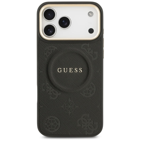 MagSafe ovitek za Apple iPhone 17 Pro Max, Guess, Peony Hot Stamp, črn