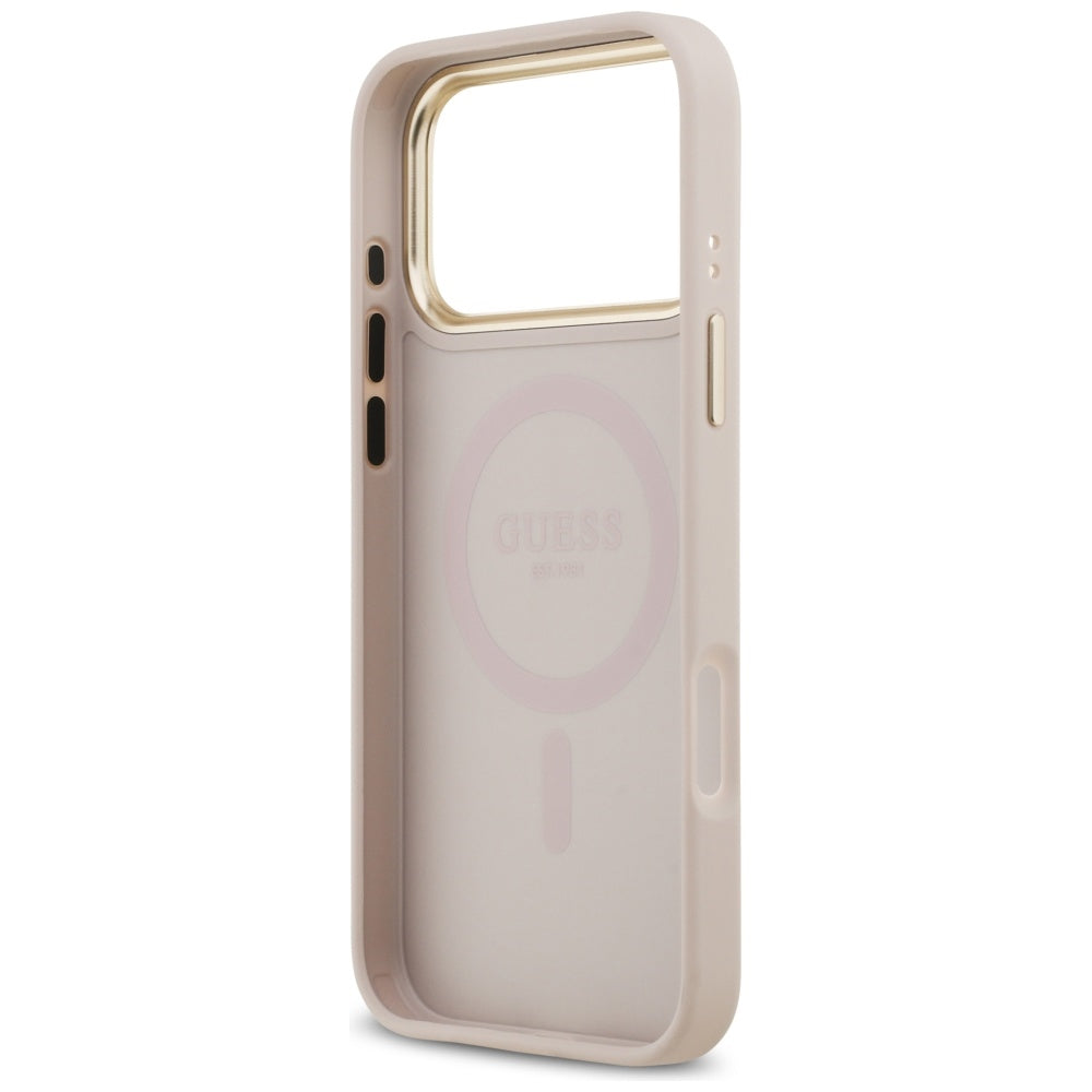 Ovitek MagSafe za Apple iPhone 17 Pro Max, Guess, Peony Hot Stamp, Roza