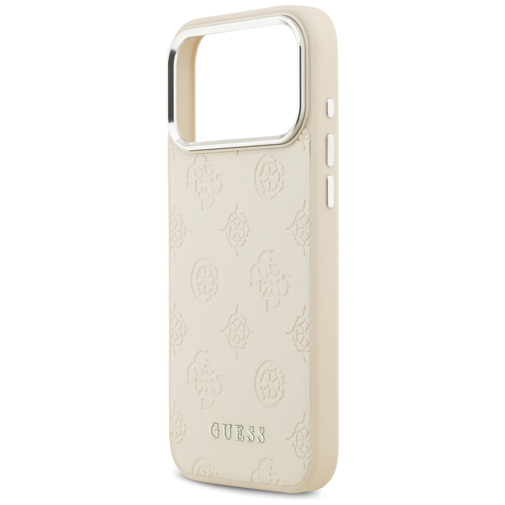 Ovitek MagSafe za Apple iPhone 17 Pro Max, Guess, Peony Hot Stamp Script, Bež