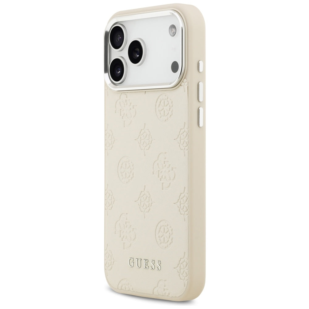 Ovitek MagSafe za Apple iPhone 17 Pro Max, Guess, Peony Hot Stamp Script, Bež