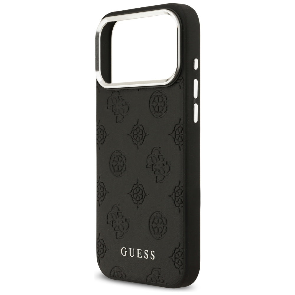 MagSafe ovitek za Apple iPhone 17 Pro Max, Guess, Peony Hot Stamp Script, črn