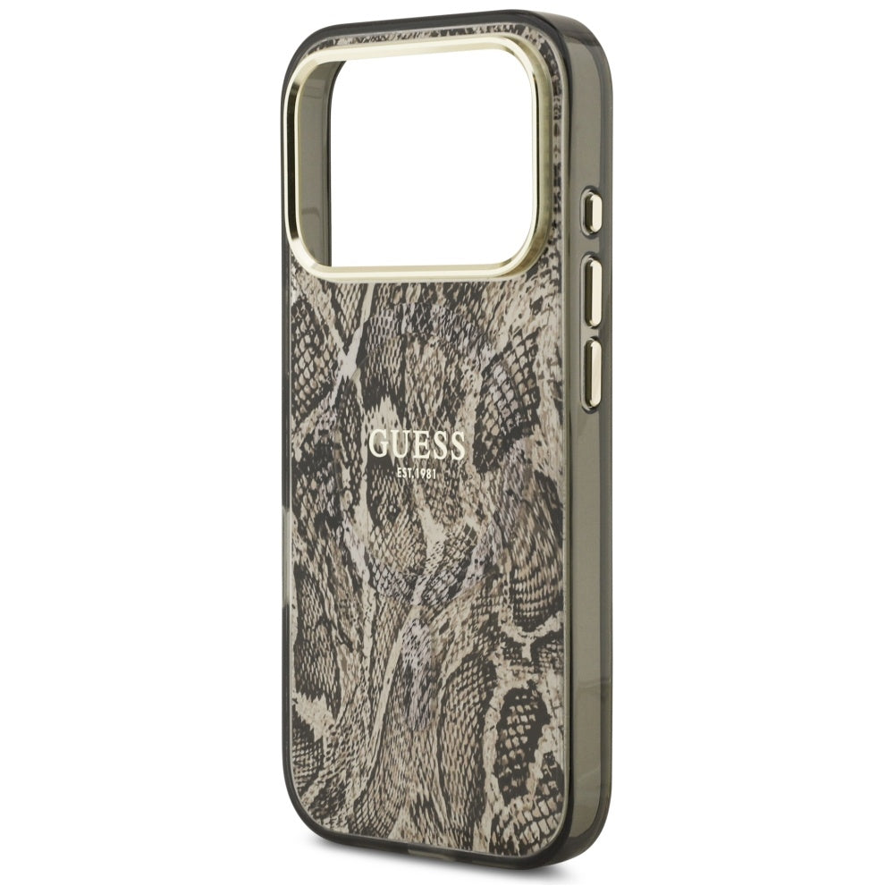 Ovitek MagSafe za Apple iPhone 17 Pro Max, Guess, Python vzorec, rjava