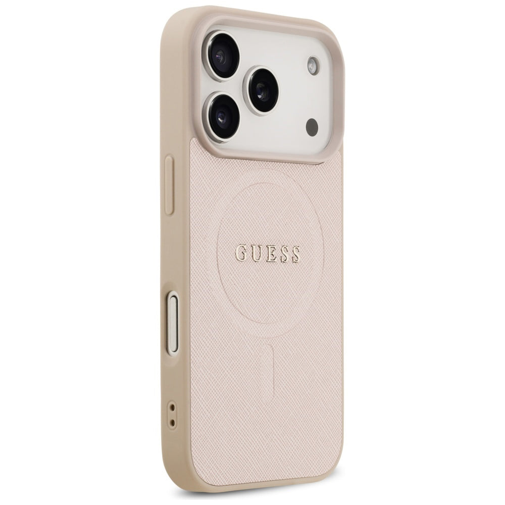 MagSafe Case for Apple iPhone 17 Pro Max, Guess, Saffiano Classic Logo, Pink