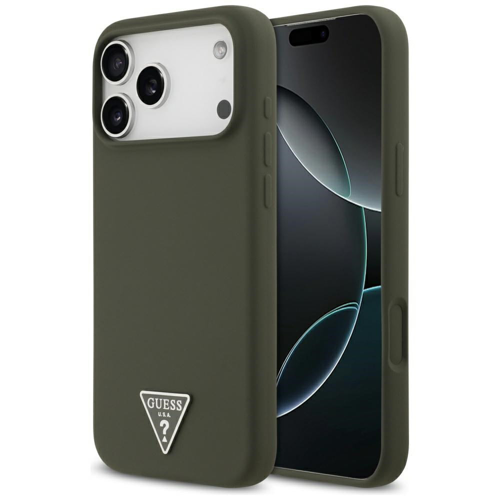 Ovitek MagSafe za Apple iPhone 17 Pro Max, Guess, Triangle Logo, Kaki