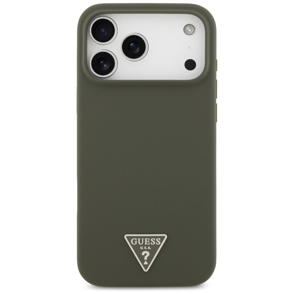 Ovitek MagSafe za Apple iPhone 17 Pro Max, Guess, Triangle Logo, Kaki