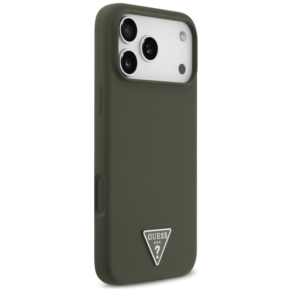 Ovitek MagSafe za Apple iPhone 17 Pro Max, Guess, Triangle Logo, Kaki