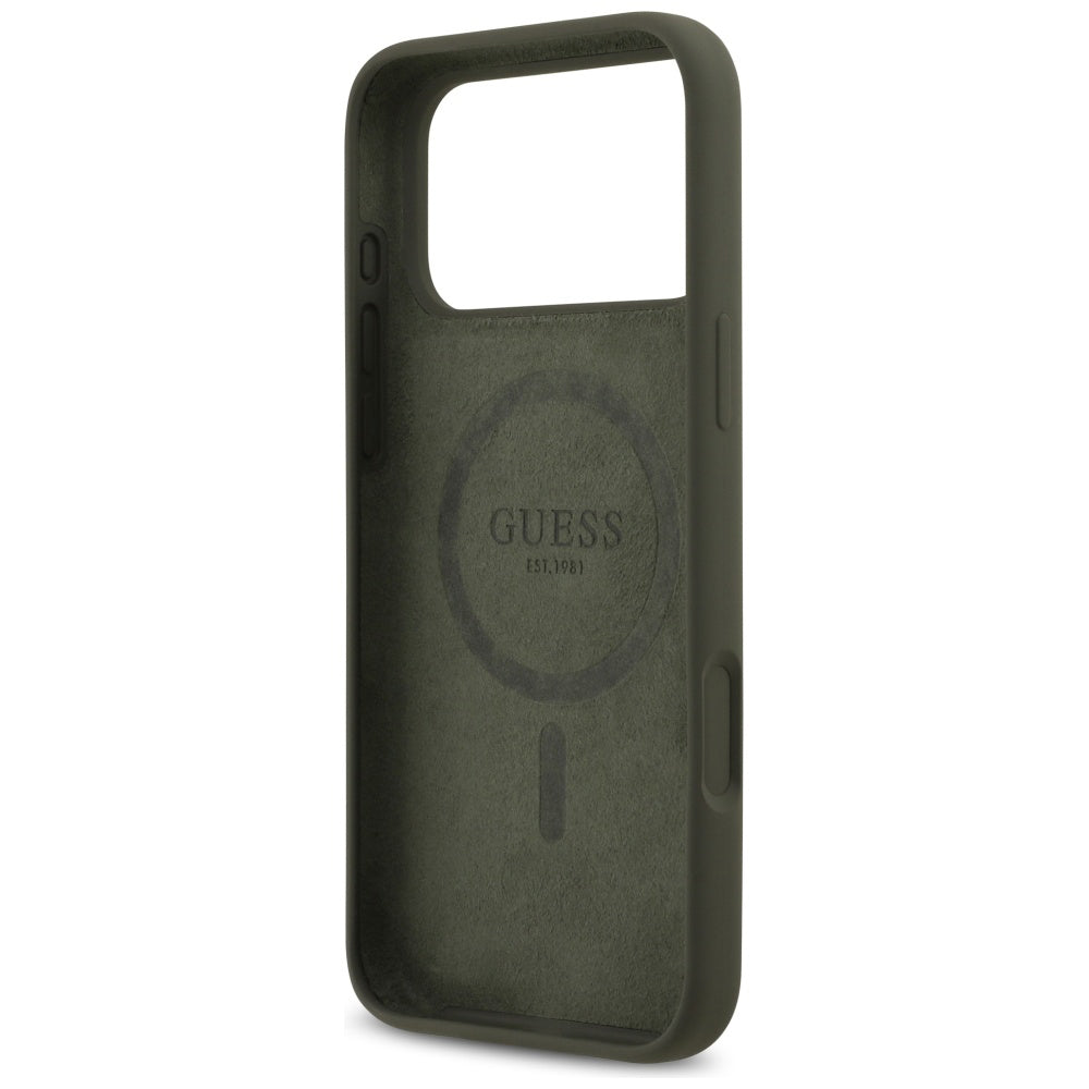 Ovitek MagSafe za Apple iPhone 17 Pro Max, Guess, Triangle Logo, Kaki