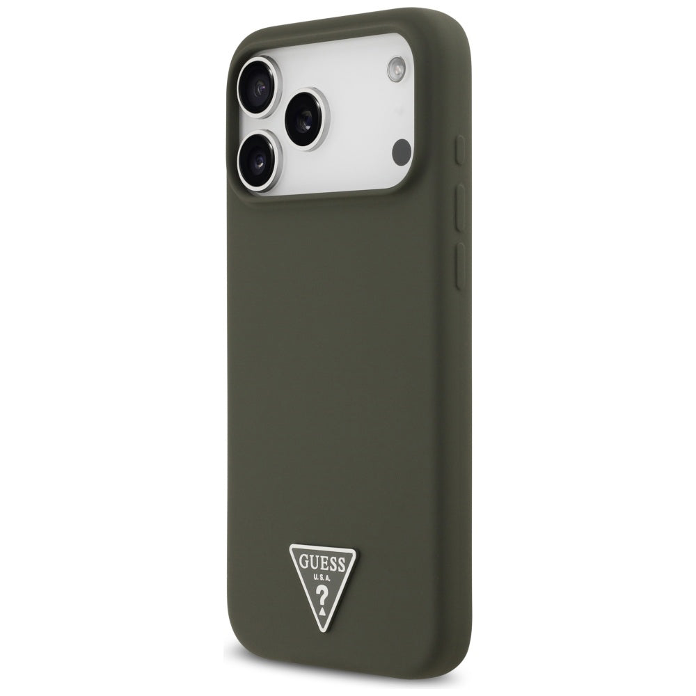 Ovitek MagSafe za Apple iPhone 17 Pro Max, Guess, Triangle Logo, Kaki