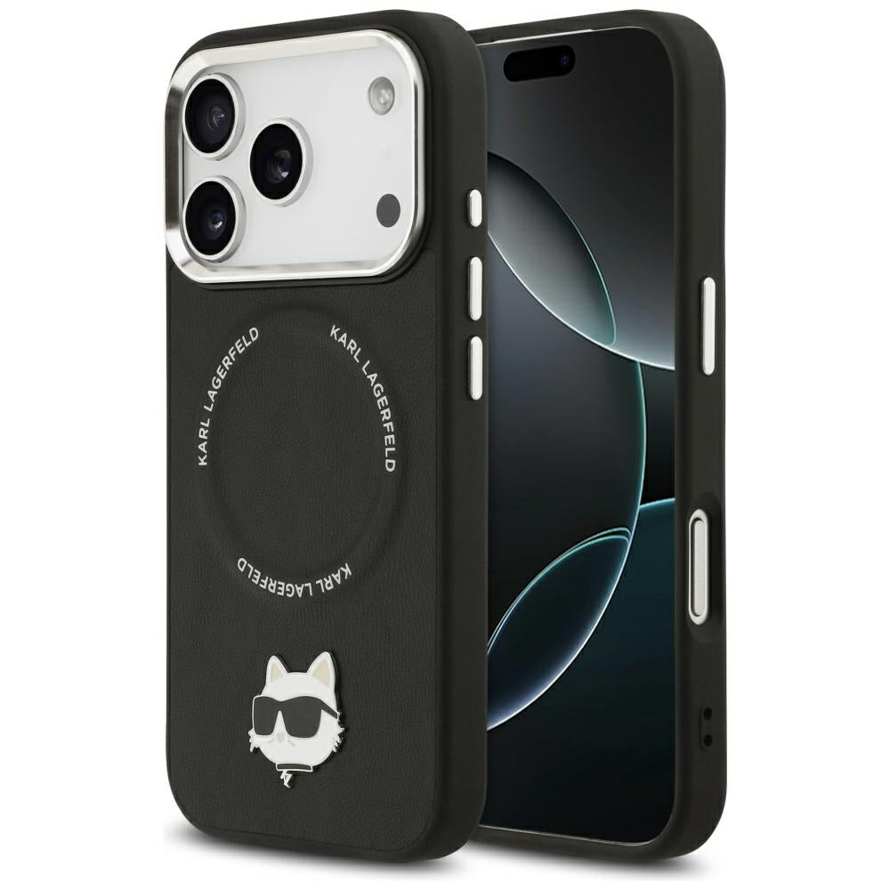 Ovitek MagSafe za Apple iPhone 17 Pro Max, Karl Lagerfeld, Choupette Pin, Črna