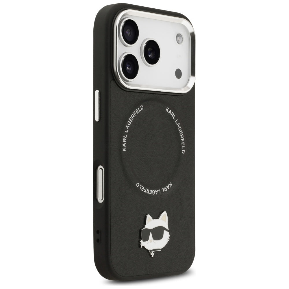 Ovitek MagSafe za Apple iPhone 17 Pro Max, Karl Lagerfeld, Choupette Pin, Črna