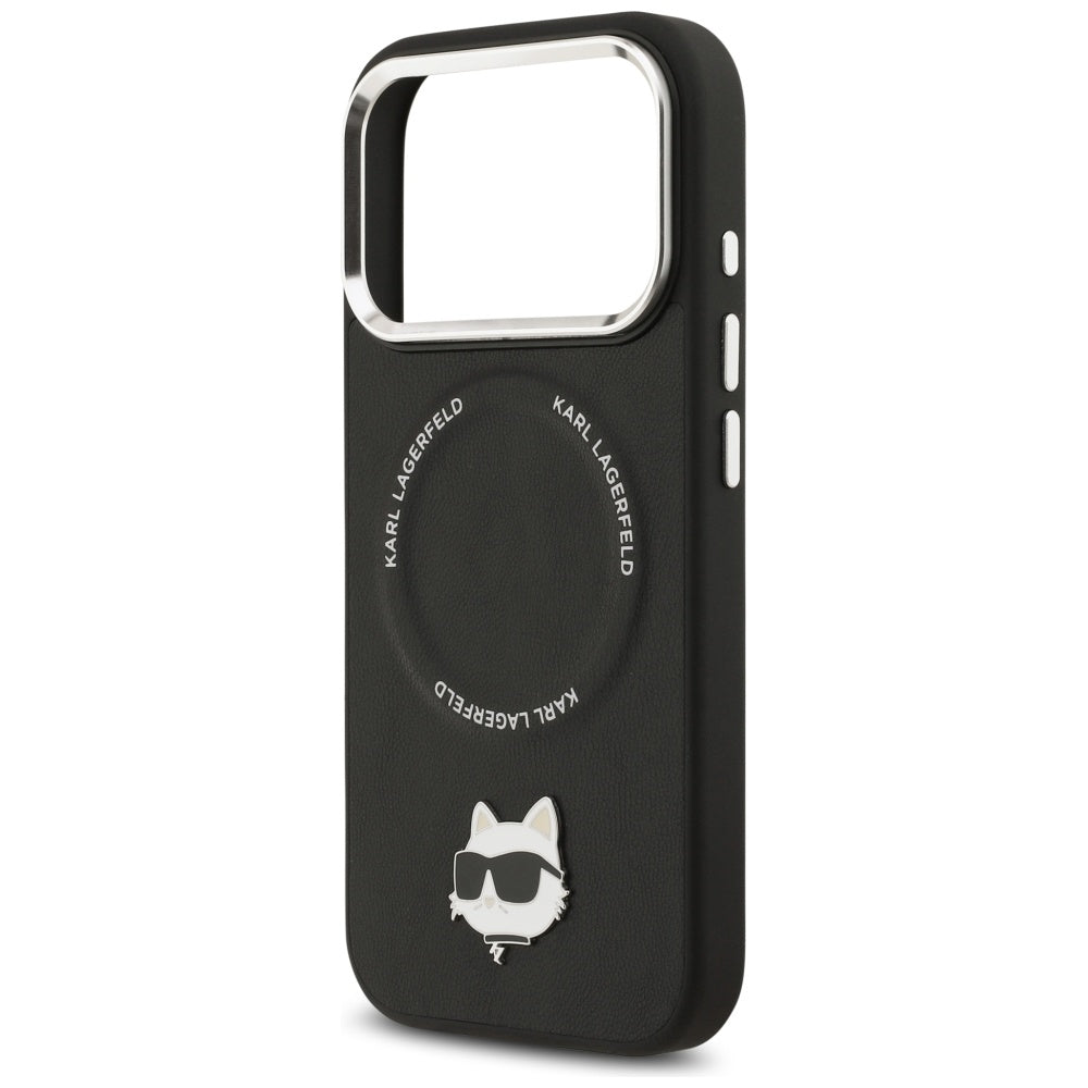 Ovitek MagSafe za Apple iPhone 17 Pro Max, Karl Lagerfeld, Choupette Pin, Črna