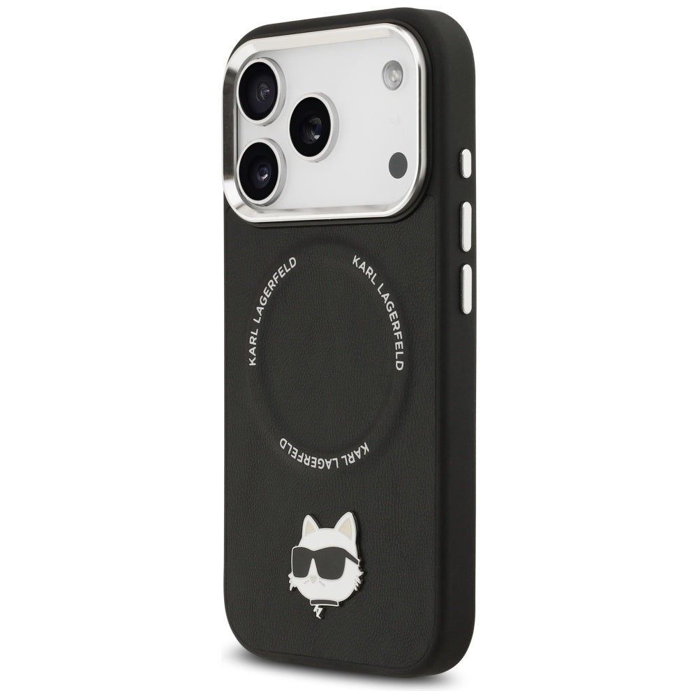 Ovitek MagSafe za Apple iPhone 17 Pro Max, Karl Lagerfeld, Choupette Pin, Črna