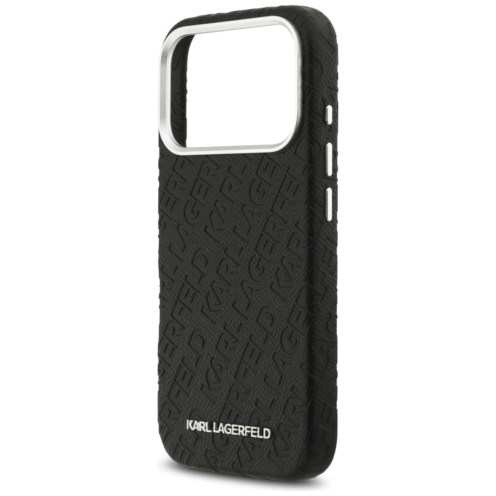 Ovitek MagSafe za Apple iPhone 17 Pro Max, Karl Lagerfeld, FW Stamped Karl, Črn