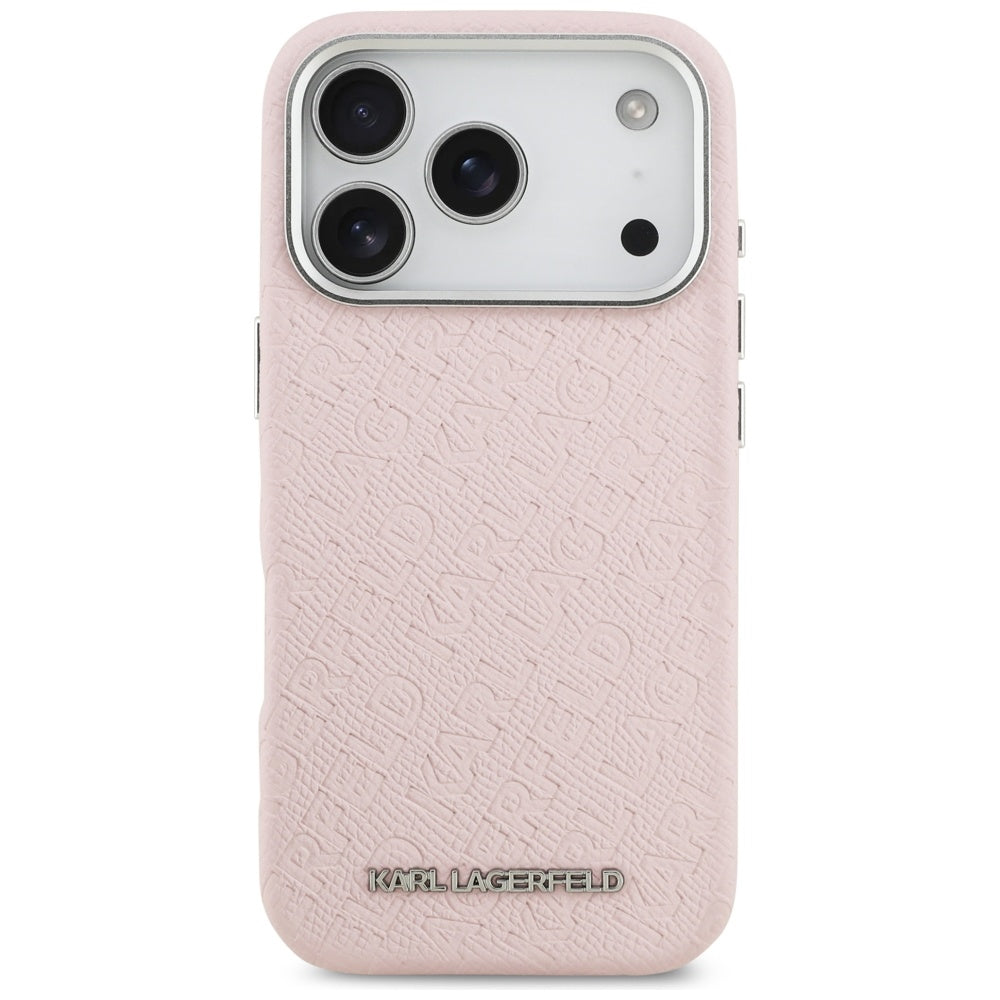Ovitek MagSafe za Apple iPhone 17 Pro Max, Karl Lagerfeld, FW Stamped Karl, Roza
