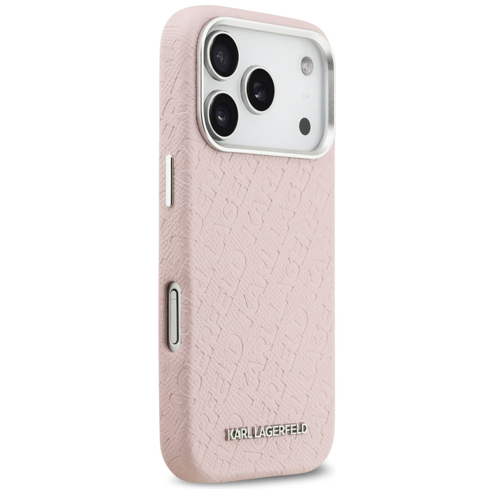 Ovitek MagSafe za Apple iPhone 17 Pro Max, Karl Lagerfeld, FW Stamped Karl, Roza