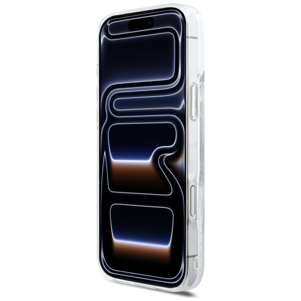 Ovitek MagSafe za Apple iPhone 17 Pro Max, Karl Lagerfeld, Glitter Karl Script Logo, Prozoren