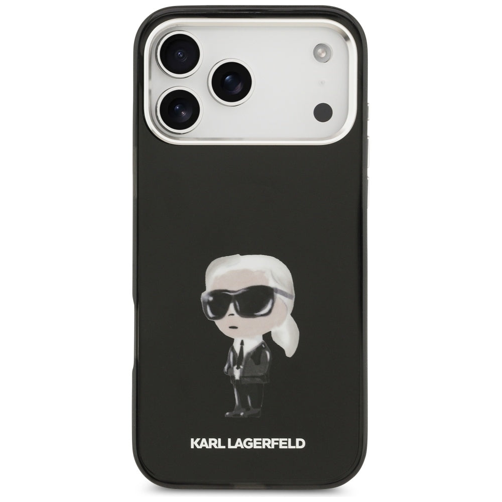 MagSafe Case for Apple iPhone 17 Pro Max, Karl Lagerfeld, IML Aquarelle Karl Ikonik, Black