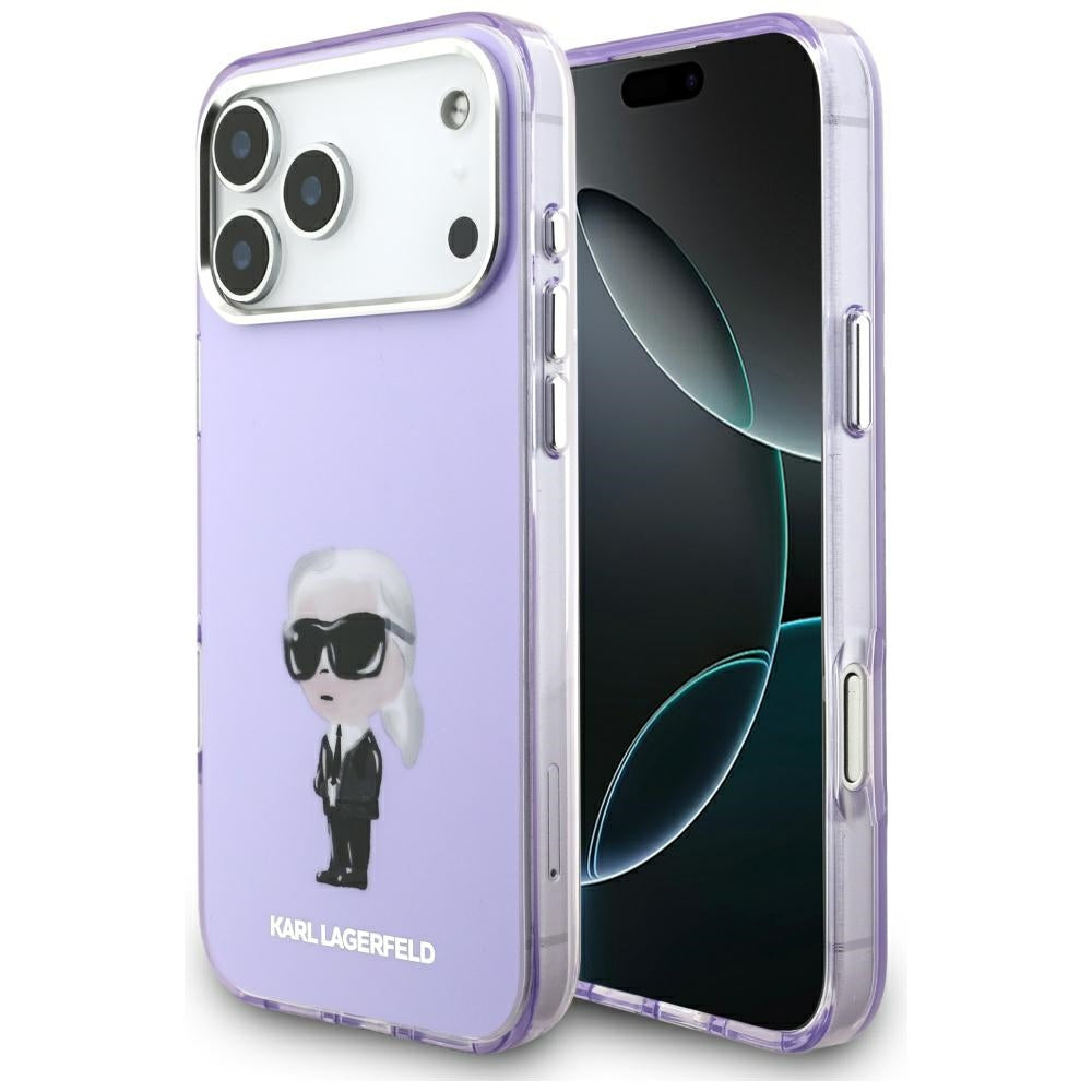 Ovitek MagSafe za Apple iPhone 17 Pro Max, Karl Lagerfeld, IML Aquarelle Logo Karl, Vijolična
