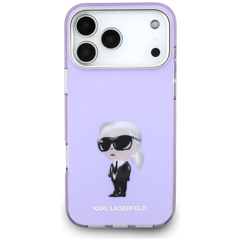 Ovitek MagSafe za Apple iPhone 17 Pro Max, Karl Lagerfeld, IML Aquarelle Logo Karl, Vijolična