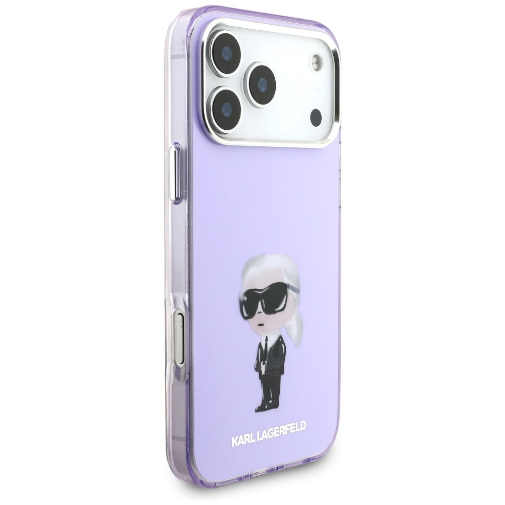 Ovitek MagSafe za Apple iPhone 17 Pro Max, Karl Lagerfeld, IML Aquarelle Logo Karl, Vijolična