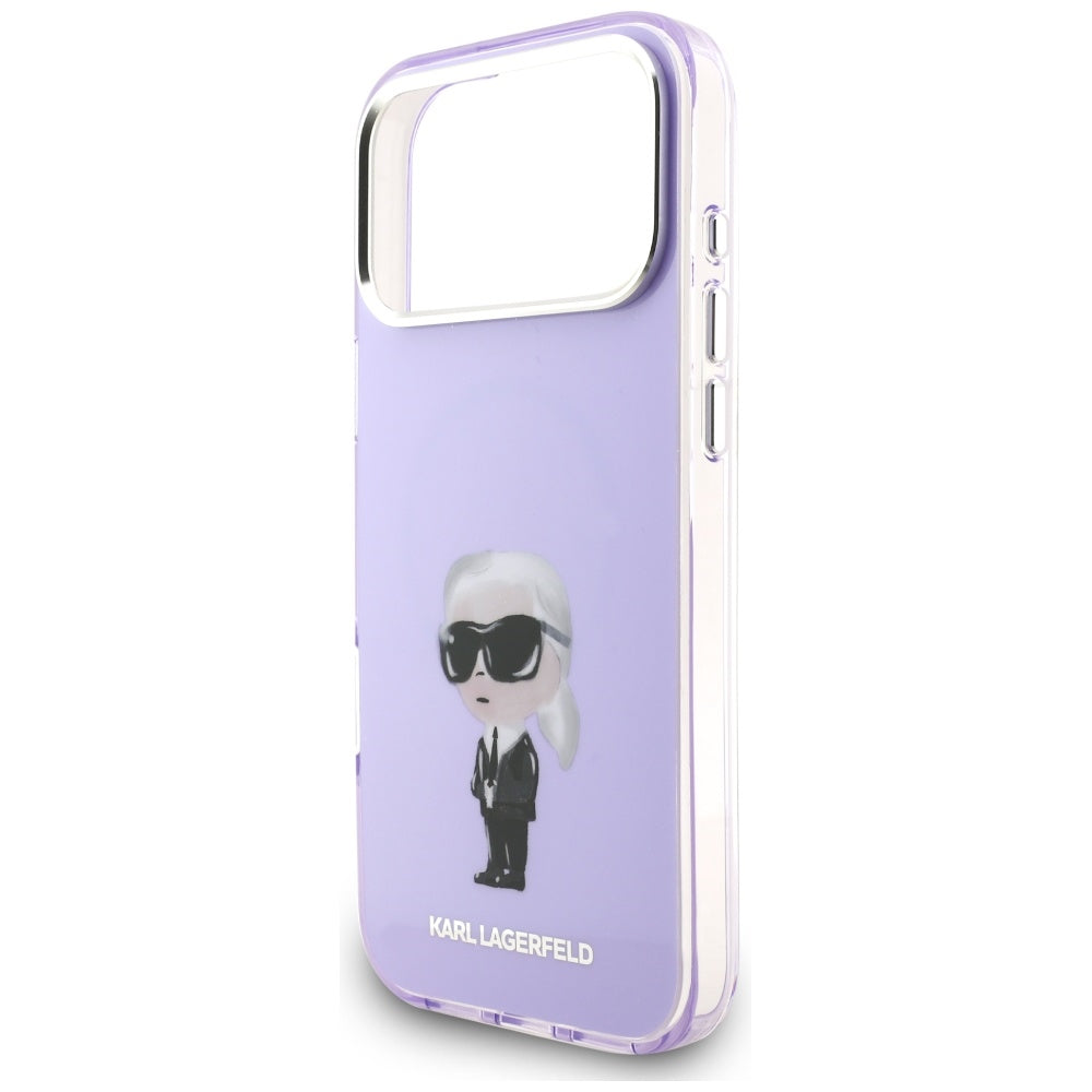 Ovitek MagSafe za Apple iPhone 17 Pro Max, Karl Lagerfeld, IML Aquarelle Logo Karl, Vijolična