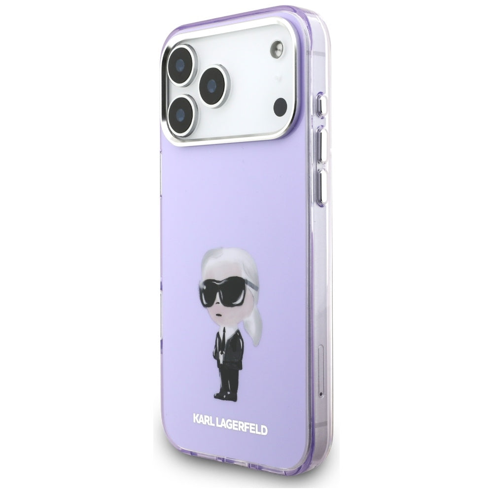 Ovitek MagSafe za Apple iPhone 17 Pro Max, Karl Lagerfeld, IML Aquarelle Logo Karl, Vijolična