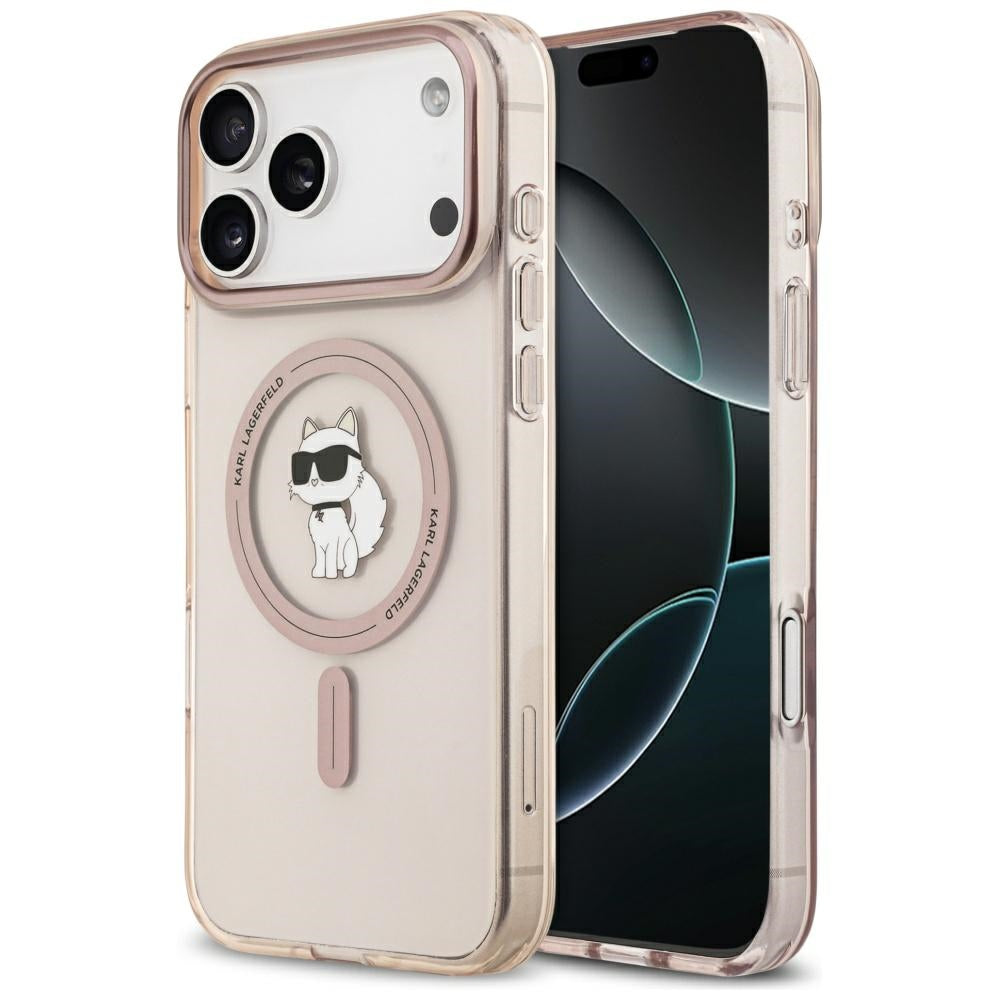 Ovitek MagSafe za Apple iPhone 17 Pro Max, Karl Lagerfeld, IML Choupette, Roza