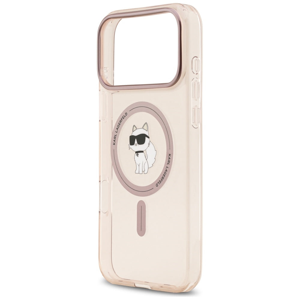 Ovitek MagSafe za Apple iPhone 17 Pro Max, Karl Lagerfeld, IML Choupette, Roza