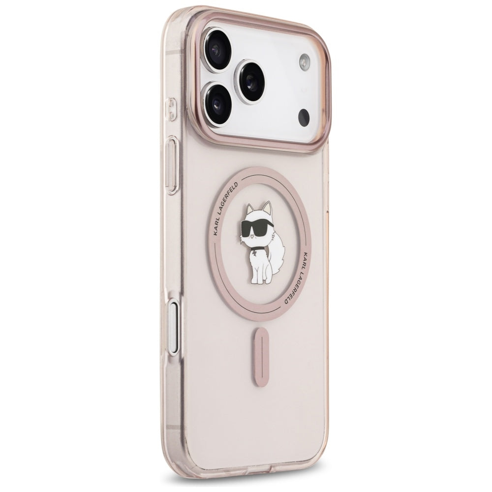Ovitek MagSafe za Apple iPhone 17 Pro Max, Karl Lagerfeld, IML Choupette, Roza