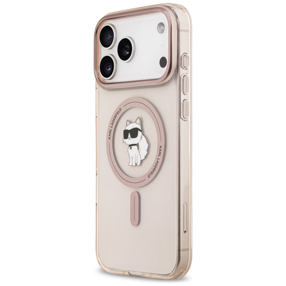 Ovitek MagSafe za Apple iPhone 17 Pro Max, Karl Lagerfeld, IML Choupette, Roza