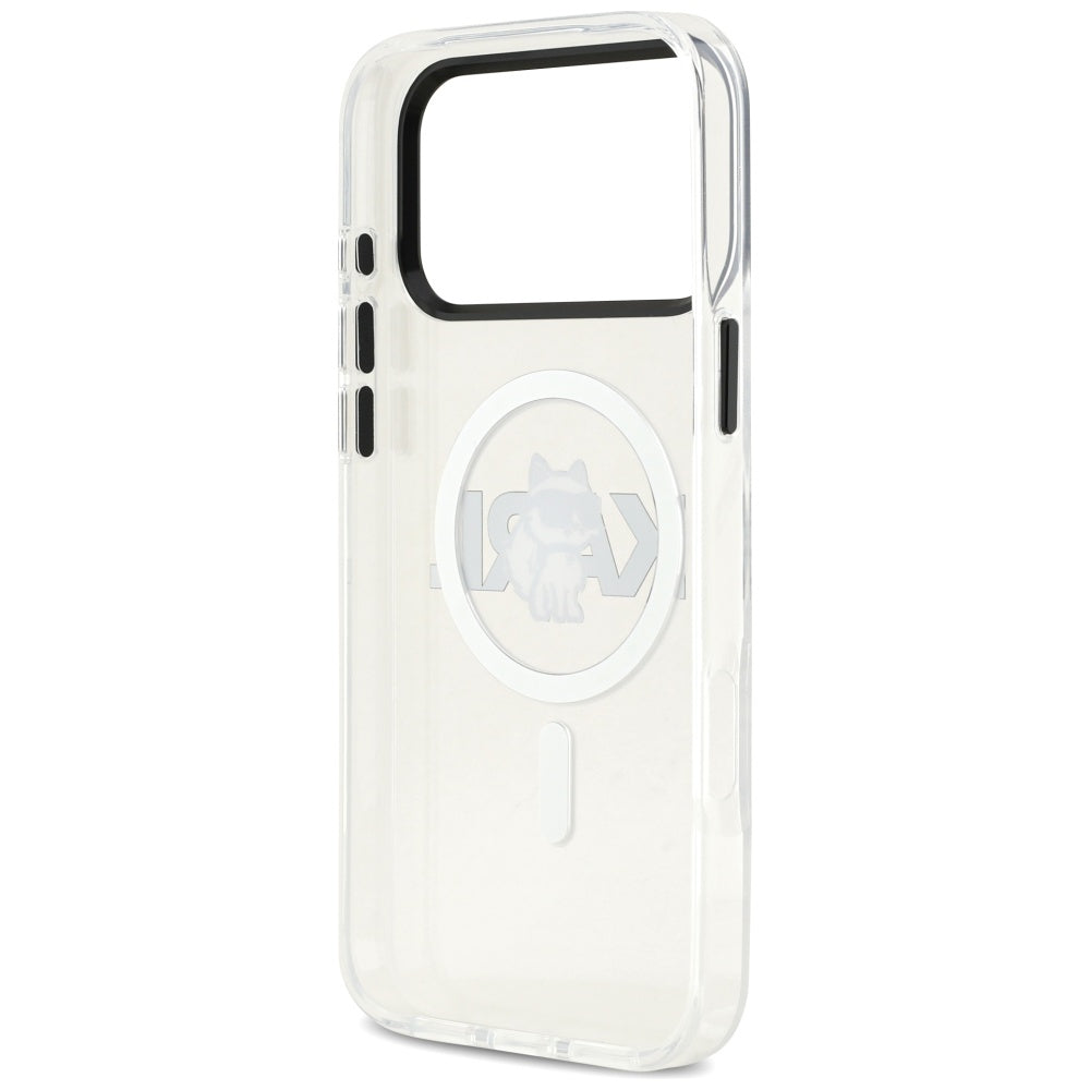 Ovitek MagSafe za Apple iPhone 17 Pro Max, Karl Lagerfeld, IML Sketch Logo Choupette, Prozoren