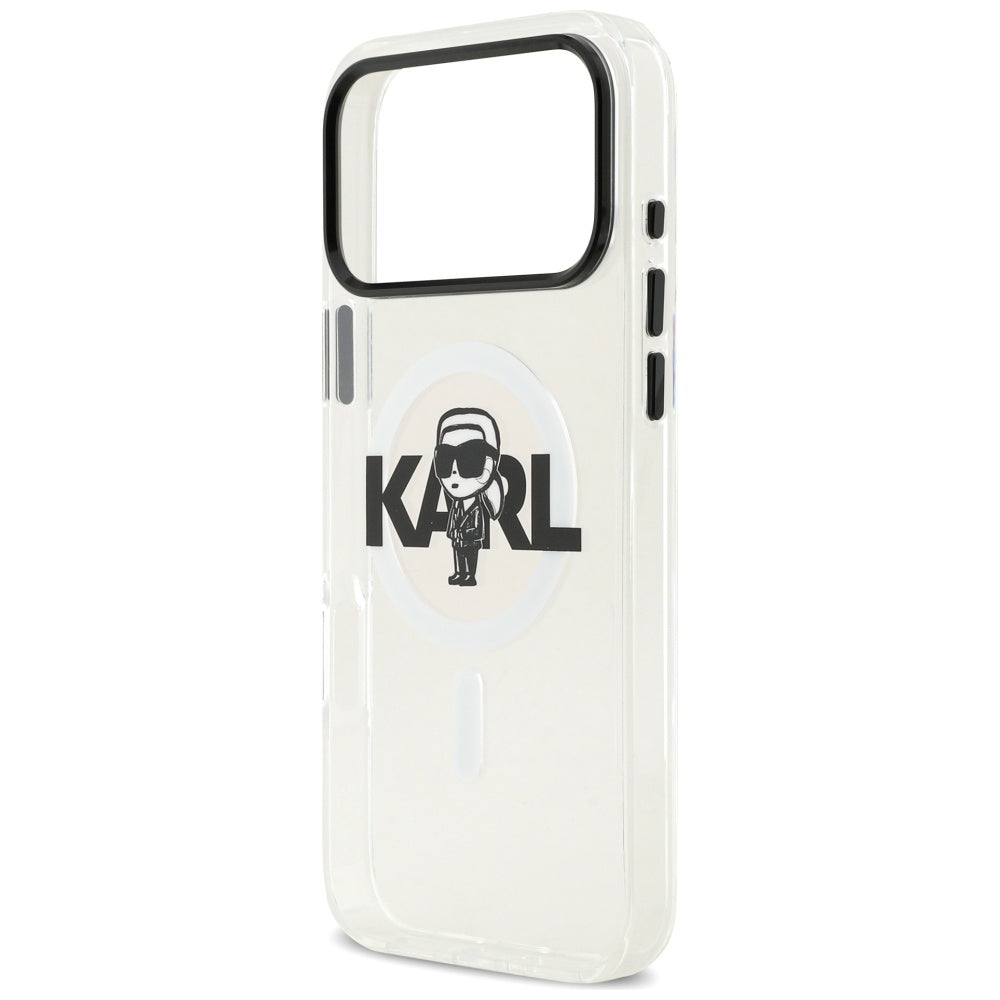 Ovitek MagSafe za Apple iPhone 17 Pro Max, Karl Lagerfeld, IML Sketch Logo Karl, Prozoren