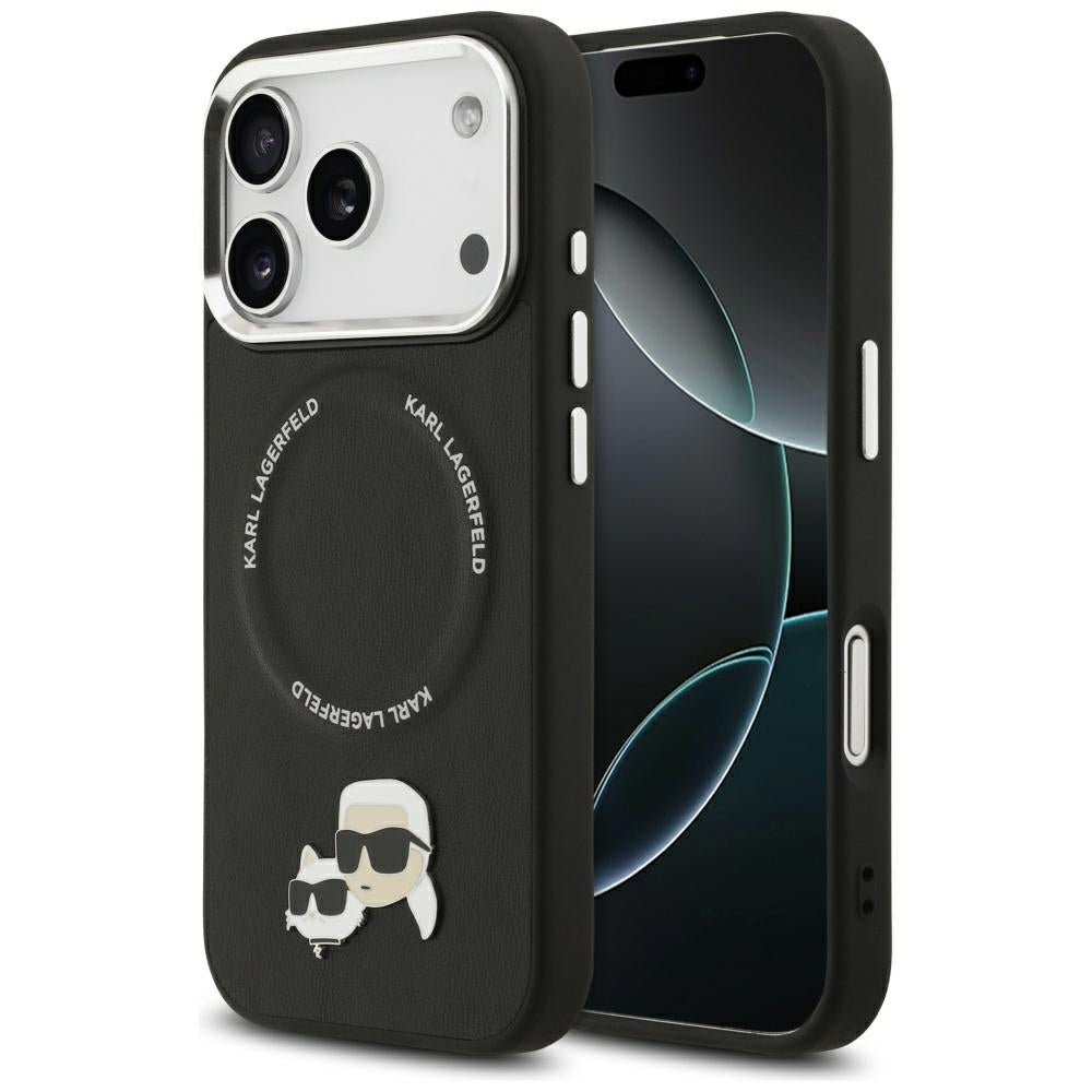 MagSafe ovitek za Apple iPhone 17 Pro Max, Karl Lagerfeld, Karl & Choupette Pins, črn