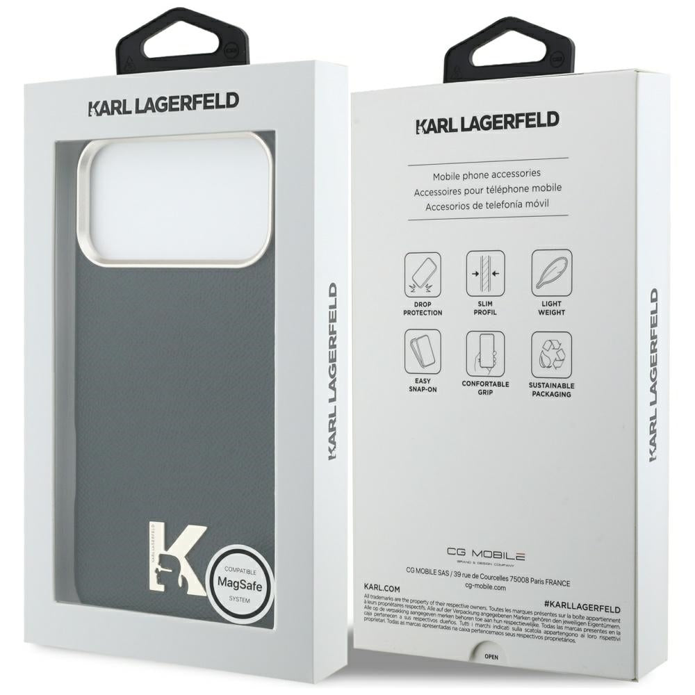 Ovitek MagSafe za Apple iPhone 17 Pro Max, Karl Lagerfeld, Karl Head Logo, črn