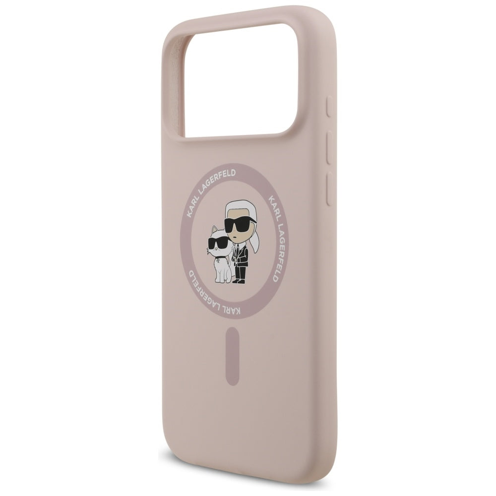 Ovitek MagSafe za Apple iPhone 17 Pro Max, Karl Lagerfeld, Ring Karl & Choupette, Roza