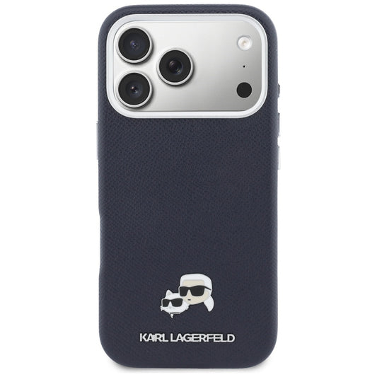 Ovitek MagSafe za Apple iPhone 17 Pro Max, Karl Lagerfeld, Saffiano Karl & Choupette Pins, Modra