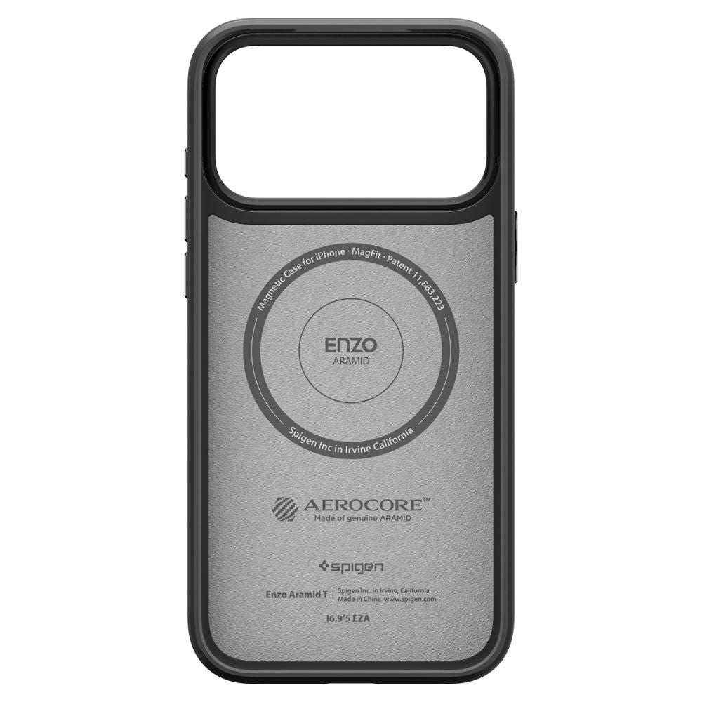 Ovitek MagSafe za Apple iPhone 17 Pro Max, Spigen, Enzo Aramid T, Črn ACS09906