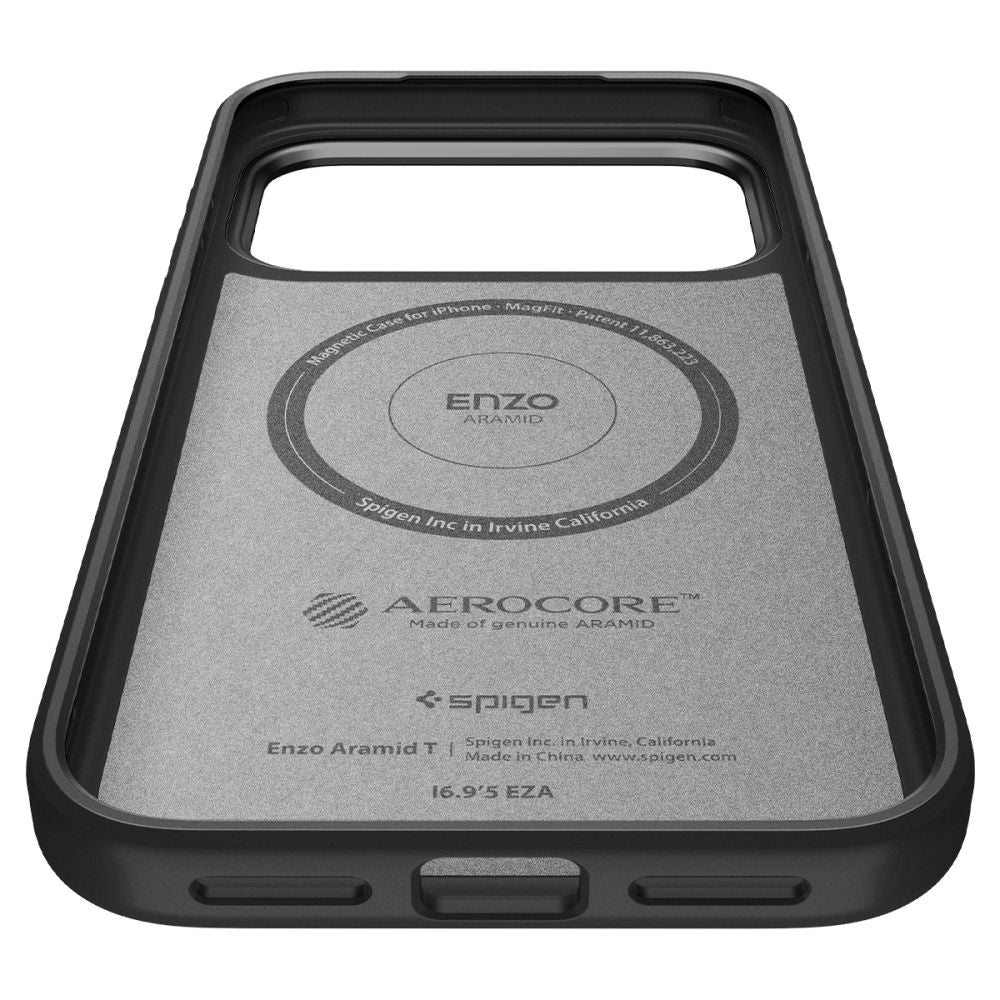 Ovitek MagSafe za Apple iPhone 17 Pro Max, Spigen, Enzo Aramid T, Črn ACS09906