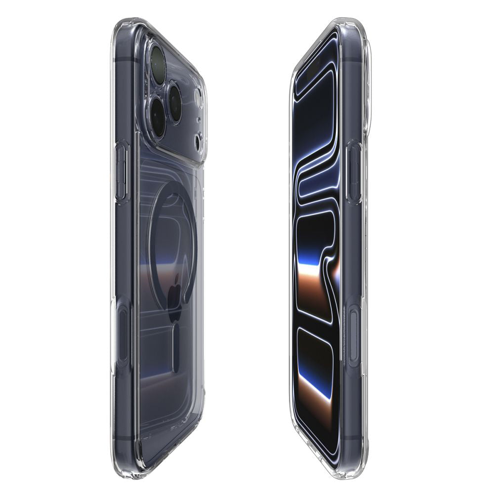 Ovitek MagSafe za Apple iPhone 17 Pro Max, Spigen, Ultra Hybrid, Prozorno Mornarsko Modra ACS11108