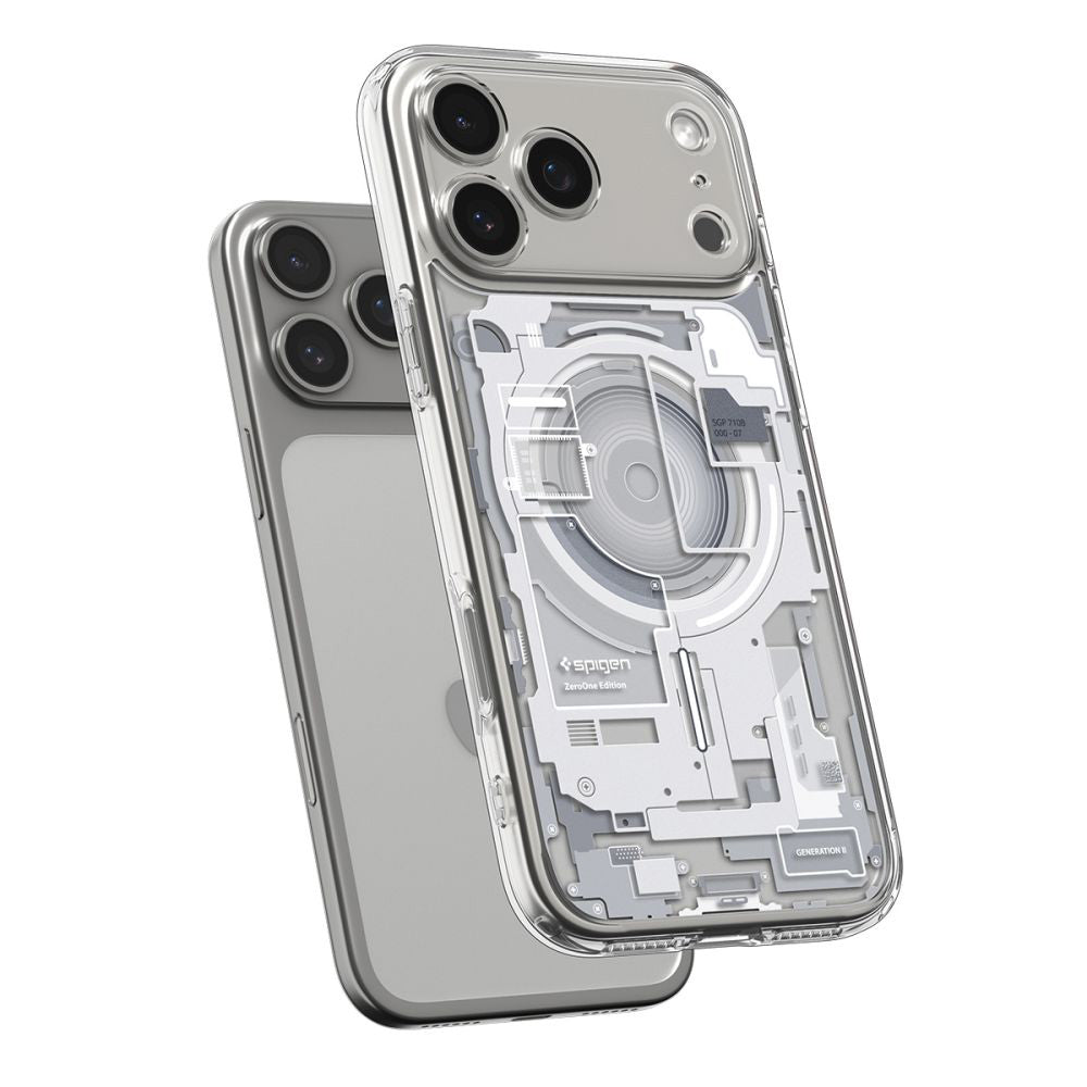 Ovitek MagSafe za Apple iPhone 17 Pro Max, Spigen, Ultra Hybrid Zero One, Bela ACS10287