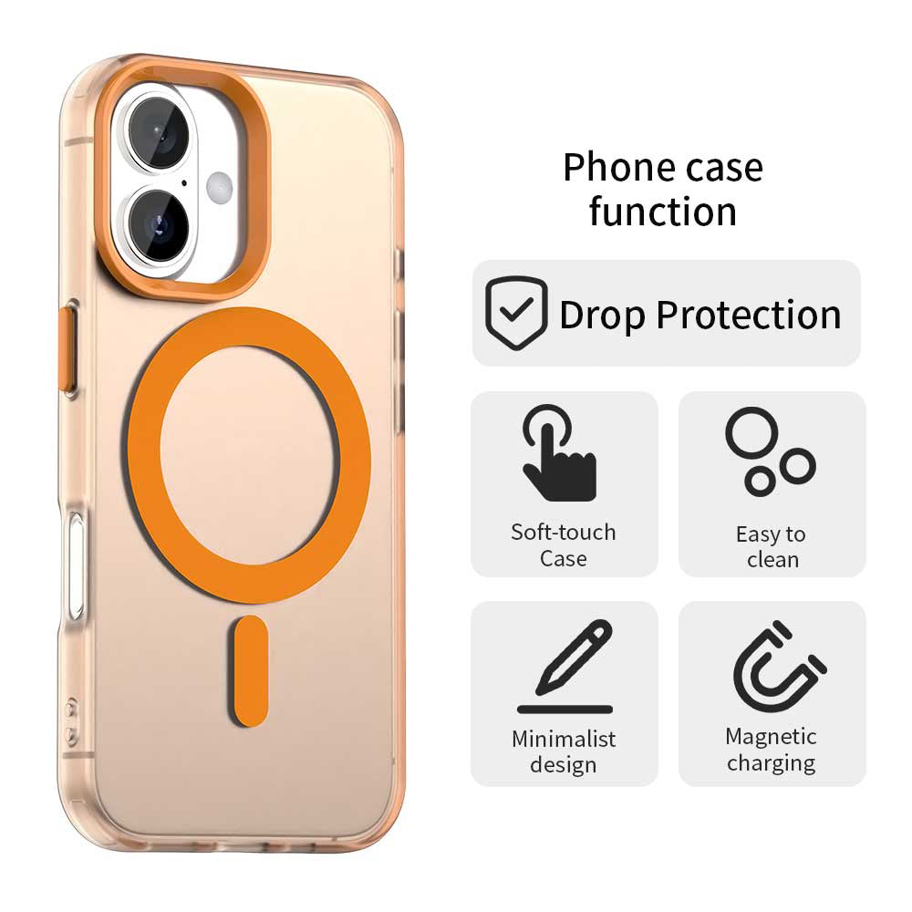 Ovitek MagSafe za Apple iPhone 17 Pro Max, Techsuit, CandyCase, Oranžen