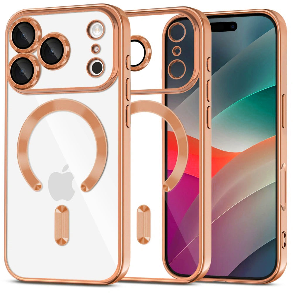 Ovitek MagSafe za Apple iPhone 17 Pro Max, Techsuit, Luxury Crystal, Oranžen