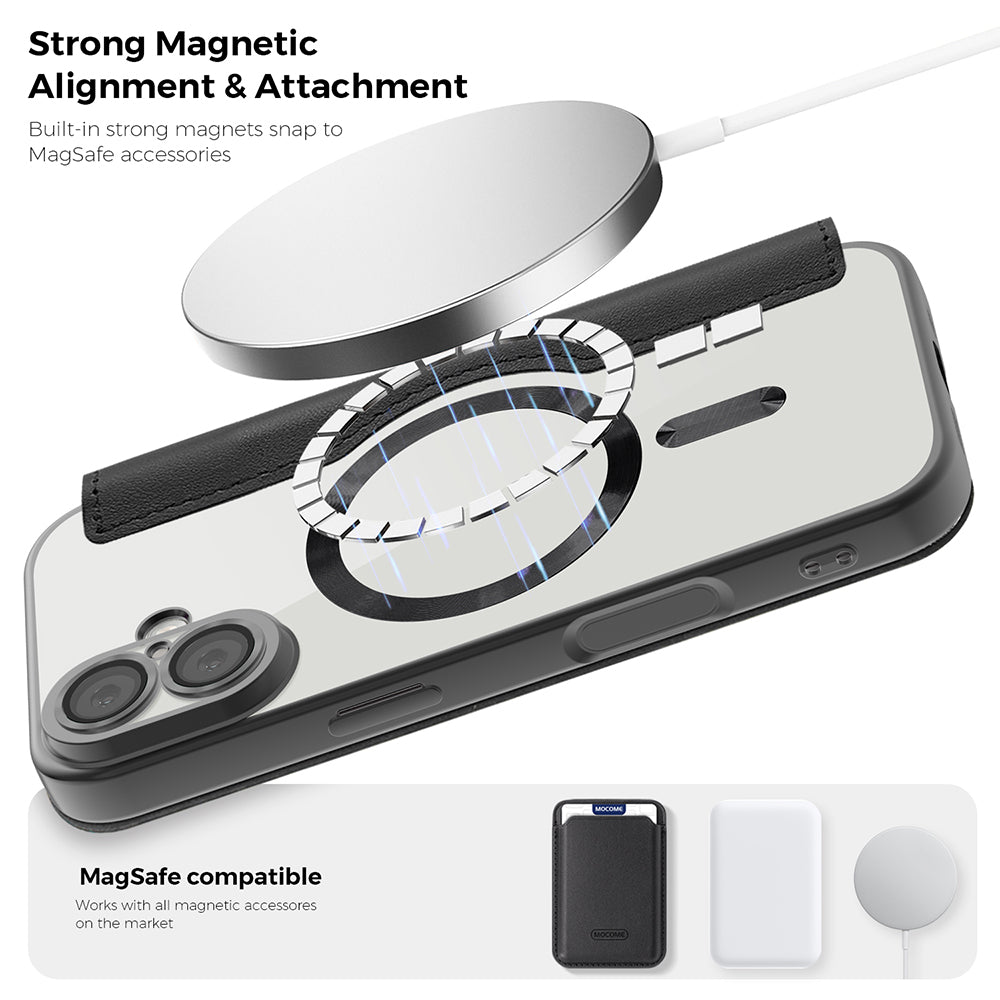 Ovitek MagSafe za Apple iPhone 17 Pro Max, Techsuit, SmartMag Book, Siv