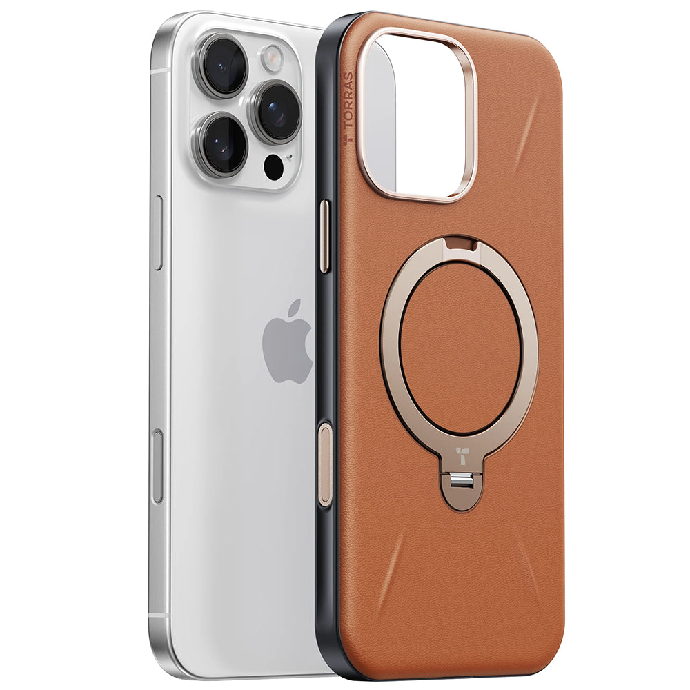 MagSafe ovitek za Apple iPhone 17 Pro Max, Torras, QPRO Leather, Rjava