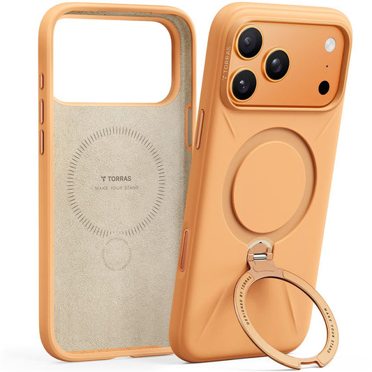 Ovitek MagSafe za Apple iPhone 17 Pro Max, Torras, QPRO Silicone, Oranžen