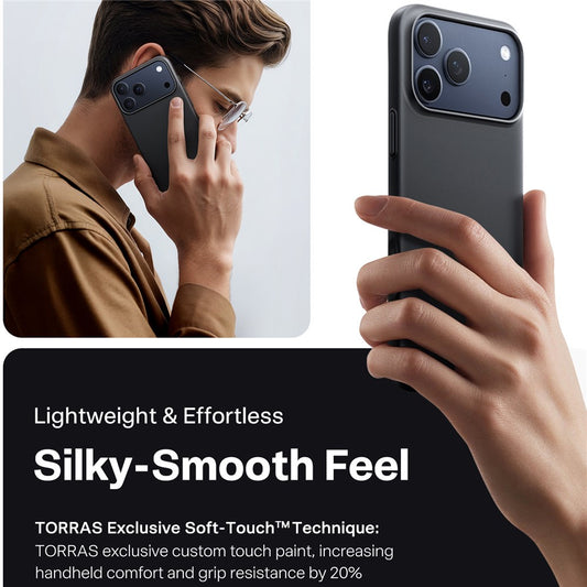 Ovitek MagSafe za Apple iPhone 17 Pro Max, Torras, SlimFit, Črn