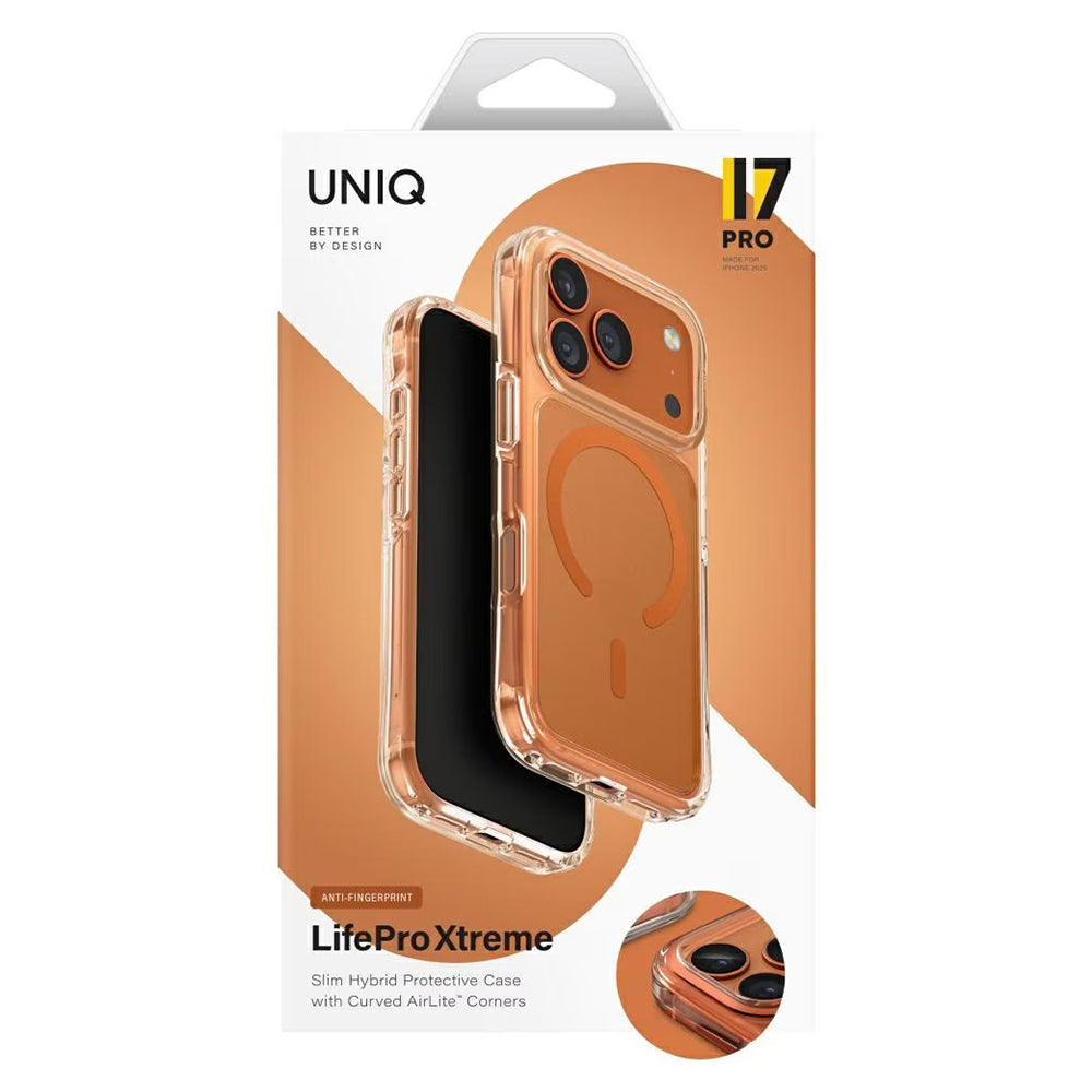 Ovitek MagSafe za Apple iPhone 17 Pro Max, UNIQ, LifePro Xtreme MagClick, Oranžen