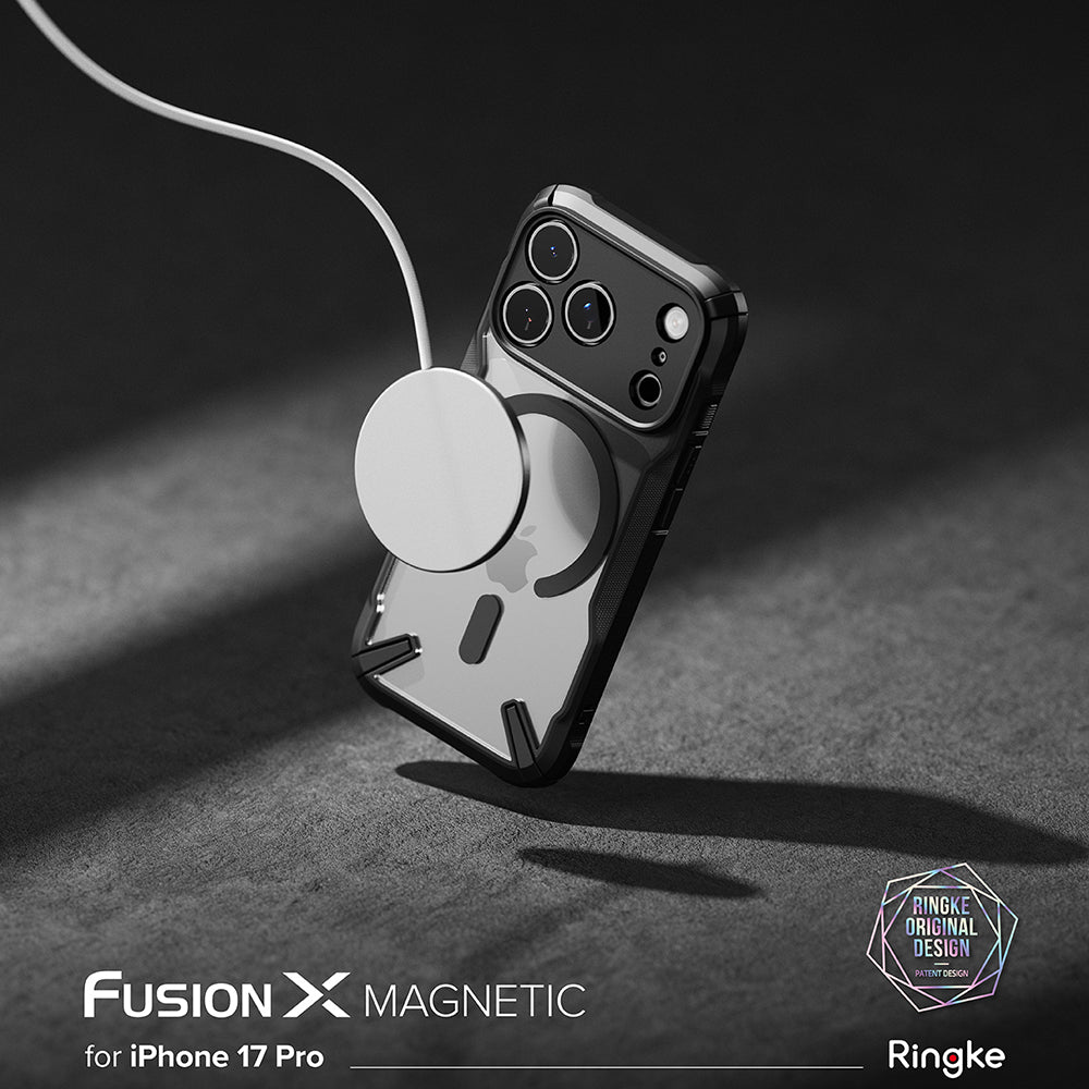 Ovitek MagSafe za Apple iPhone 17 Pro, Ringke, Fusion X, Črn