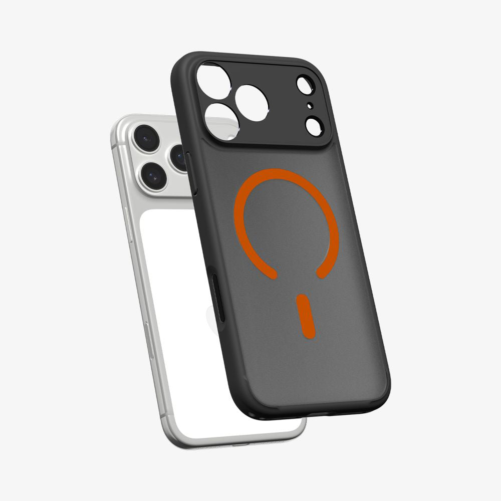 Ovitek MagSafe za Apple iPhone 17 Pro, Spigen, Ultra Hybrid, Črno Oranžen Satin ACS10483